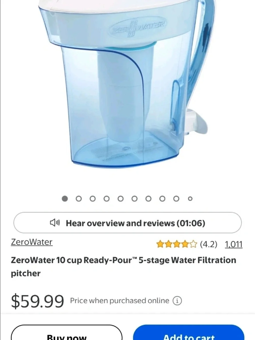 7-Cup Pitcher - Blue and White Water Filter